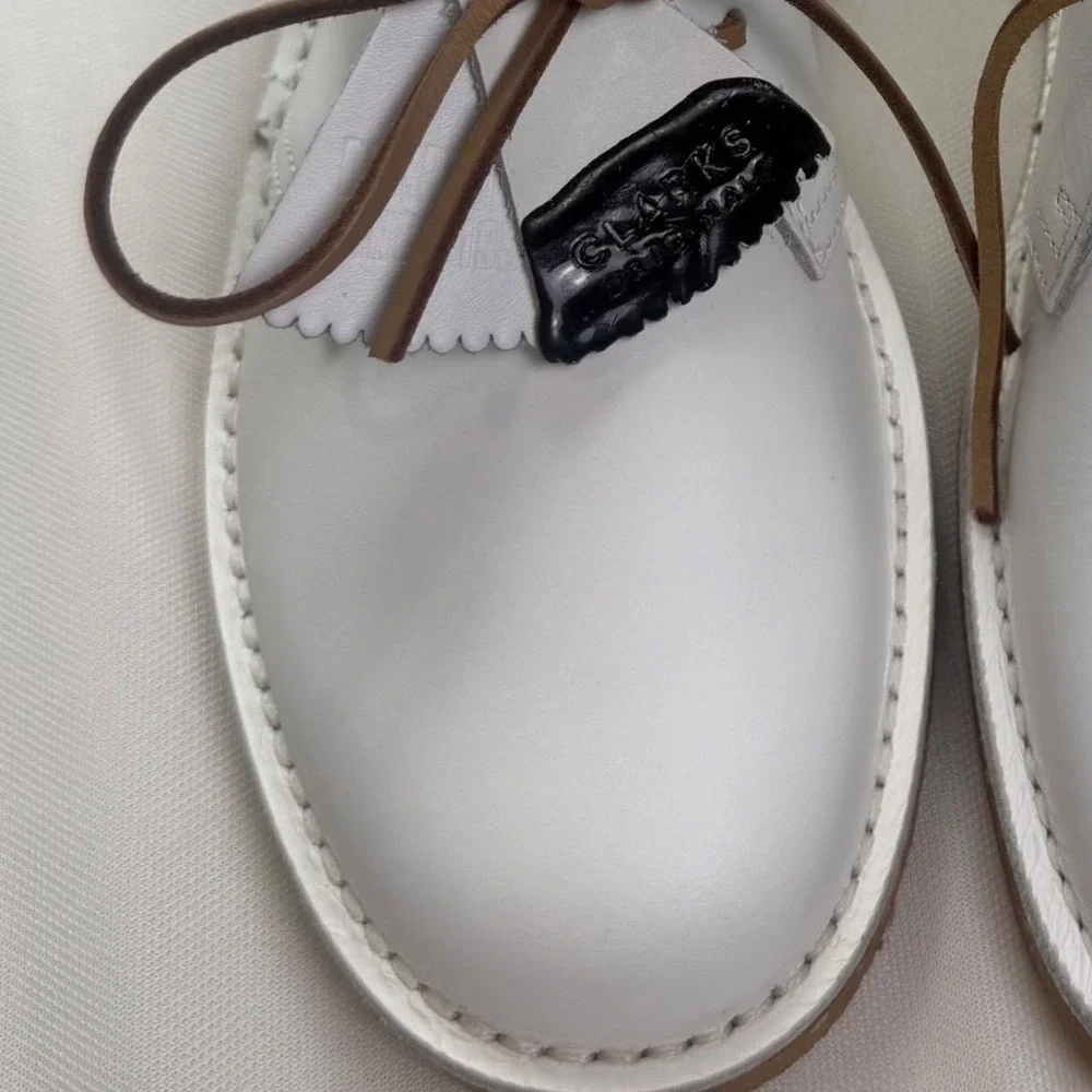 Clarks Originals Desert Boot White Black Dipped Patent Leather Chukka US 7M UK6G